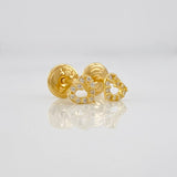 Stud Earrings Heart 0.6g / in / 4.79mm Yellow Gold 18K
