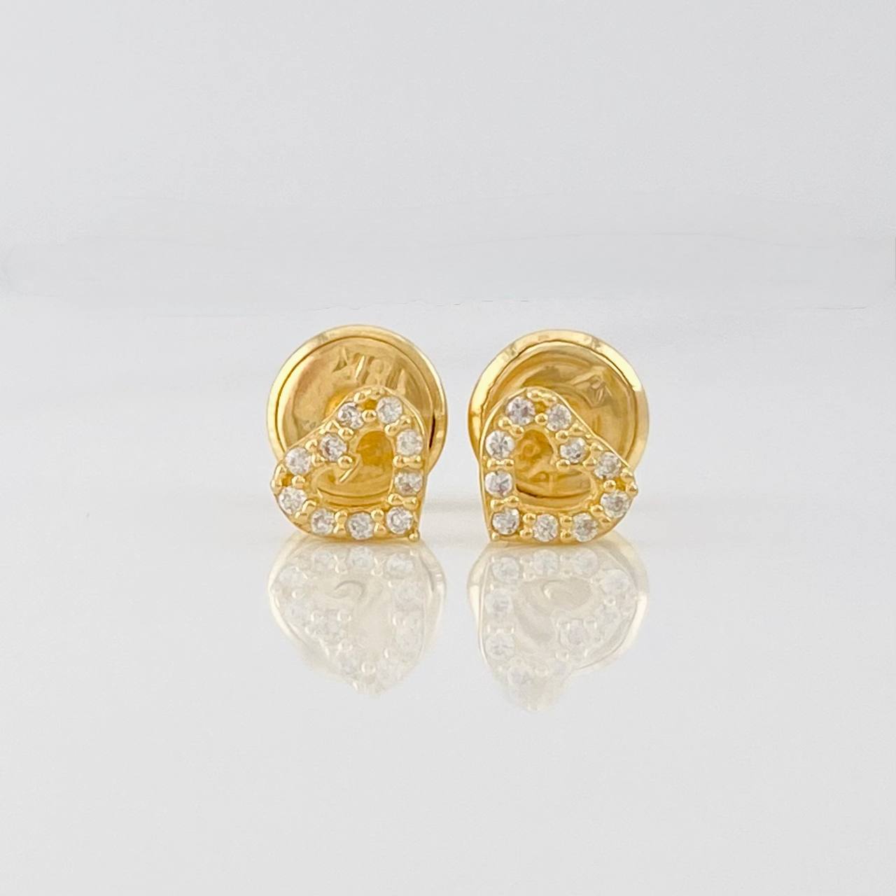 Stud Earrings Heart 0.6g / in / 4.79mm Yellow Gold 18K