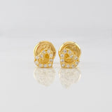 Stud Earrings Heart 0.6g / in / 4.79mm Yellow Gold 18K