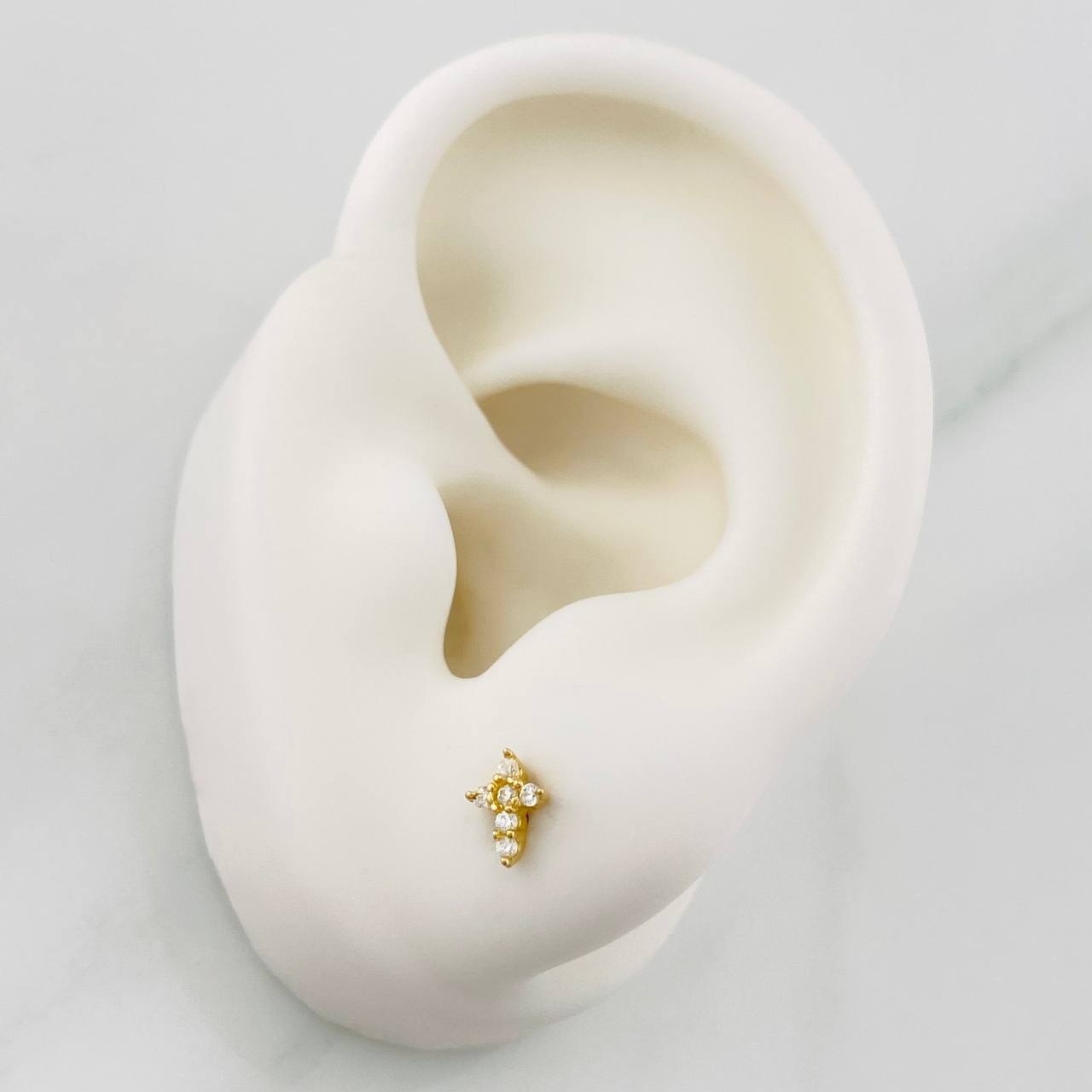 Stud Earrings Cruz 1.05g / in / 7.72mm Yellow Gold 18K