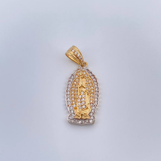 Dije Virgen De Guadalupe 3.15gr / 1 in / Dos Oros Amarillo Blanco 18K %