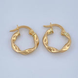 Hoop Earrings Azir 0.95gr / 1/2 in / Yellow Gold 18K %