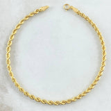 Rope Bracelet 1.85gr / 7 1/2 in / 2.7mm Yellow Gold +3 18K !