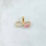 Pendant Infinite Thick Butterfly 1.7gr / 1.5cm / White Zircons Lilac Yellow Gold 18K ©