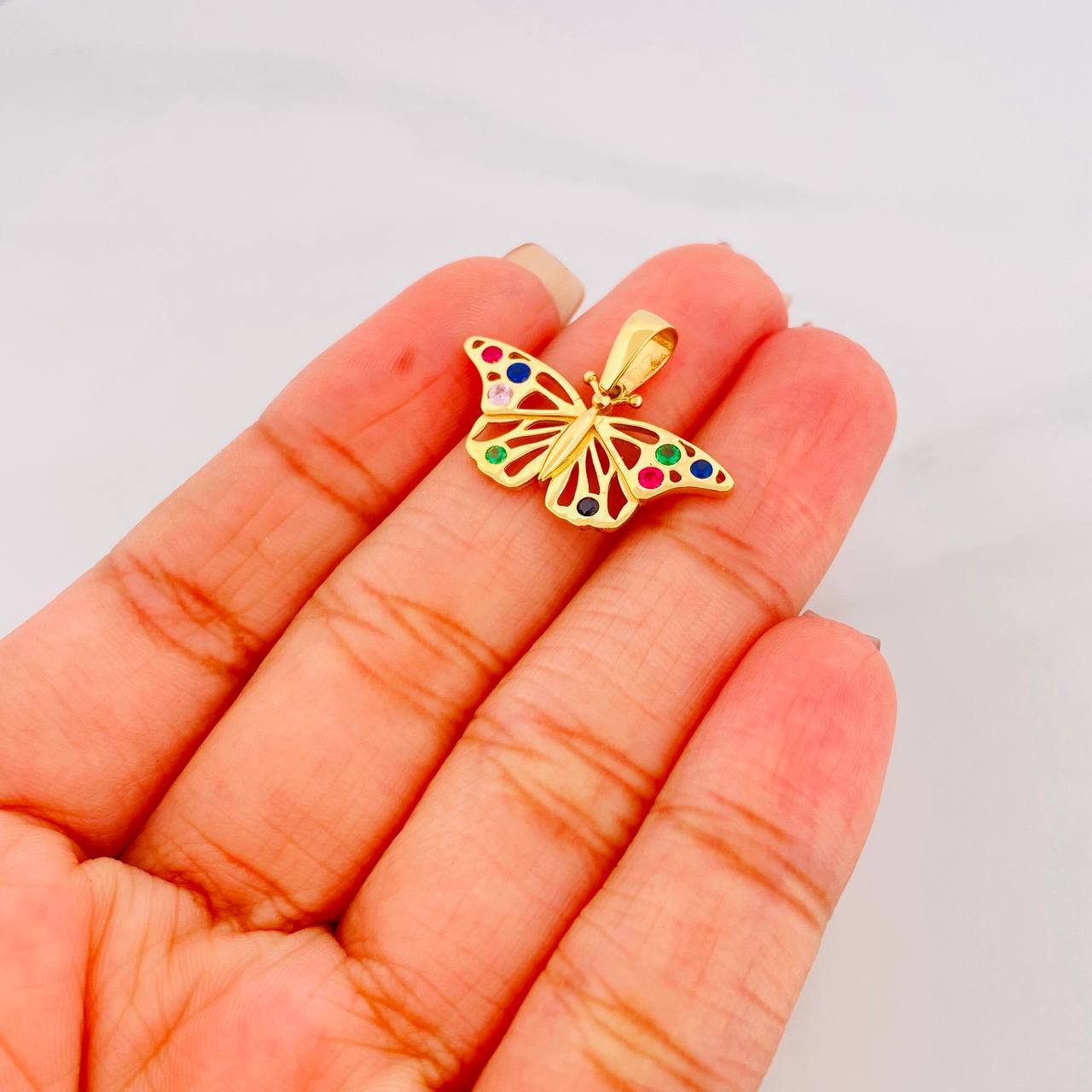 Dije Mariposa 2g / 3/4 in Oro Amarillo 18K