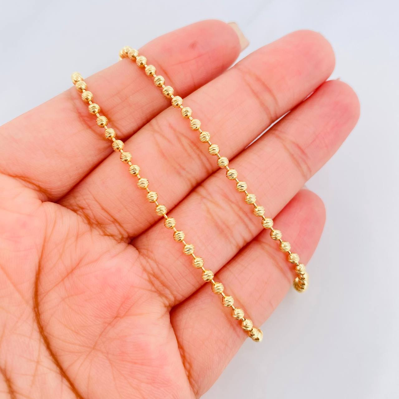 Cadena Militar Diamantada 14.75g / 24 in / 2.45mm Oro Amarillo 18K