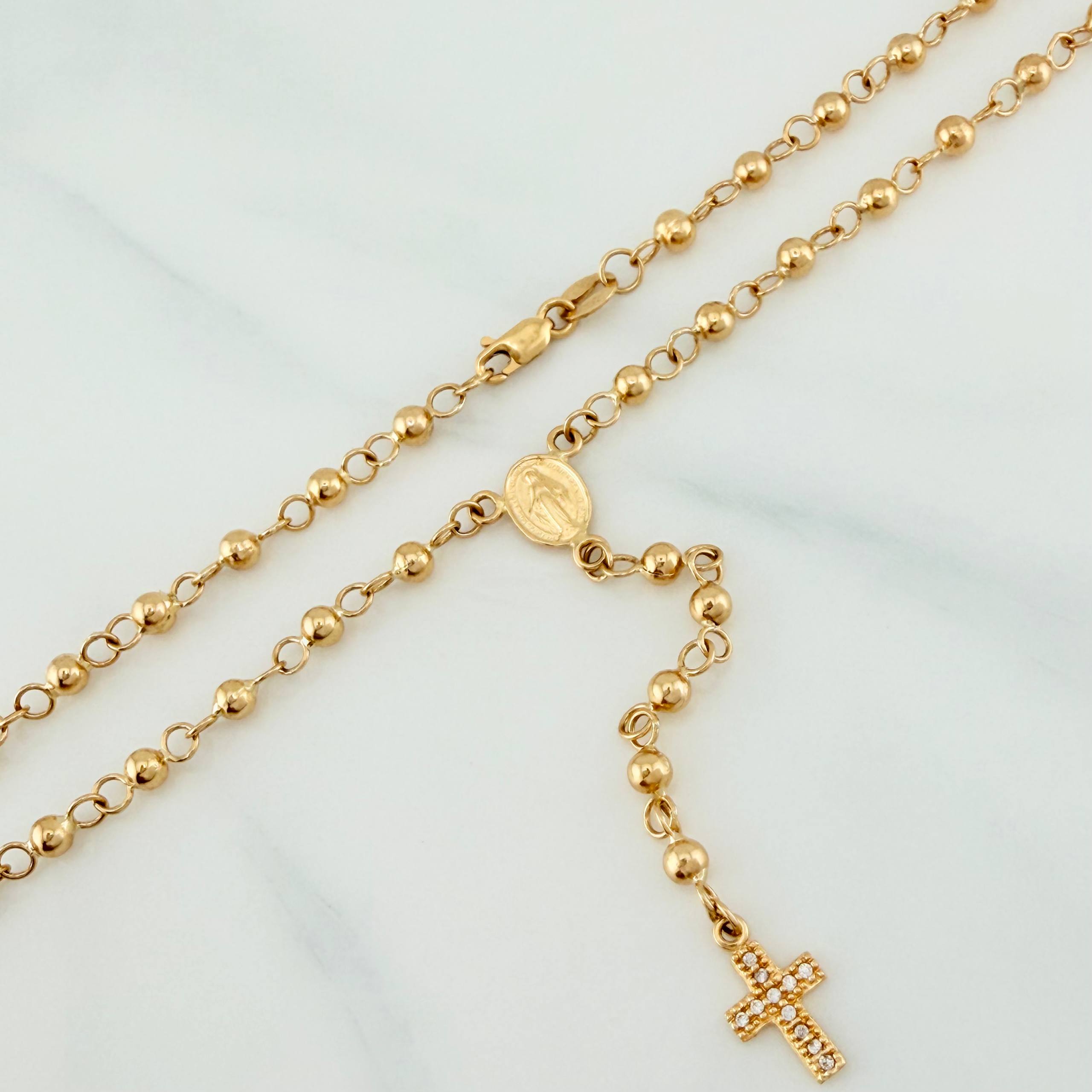 Miraculous Virgin Rosary 6.45 g / 18 1/4 in / 4mm-3 mm 18K Yellow Gold