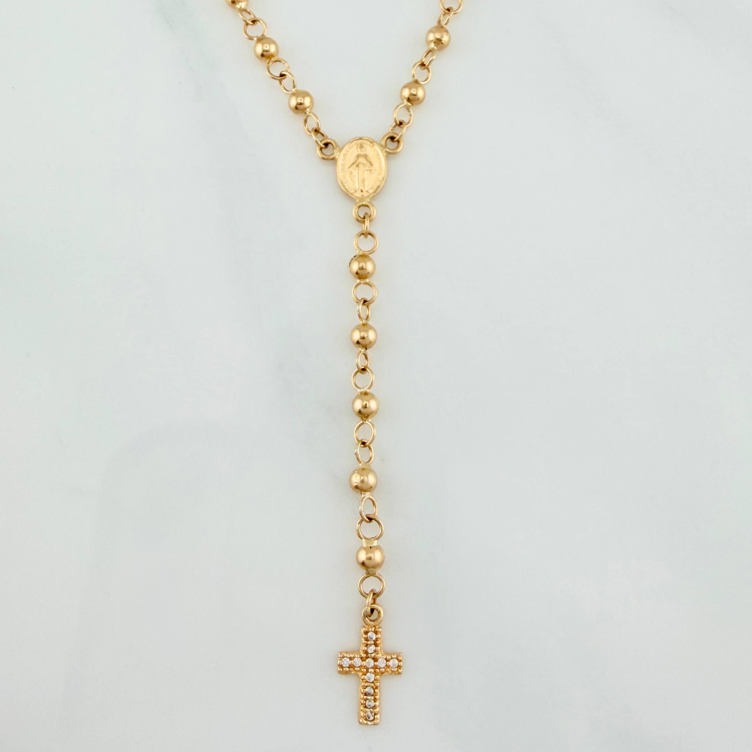 Miraculous Virgin Rosary 6.45 g / 18 1/4 in / 4mm-3 mm 18K Yellow Gold