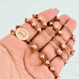 Guadalupe Virgin Rosary 17.35 g / 15 3/4 in / 6mm-5 mm 18K Rose Gold