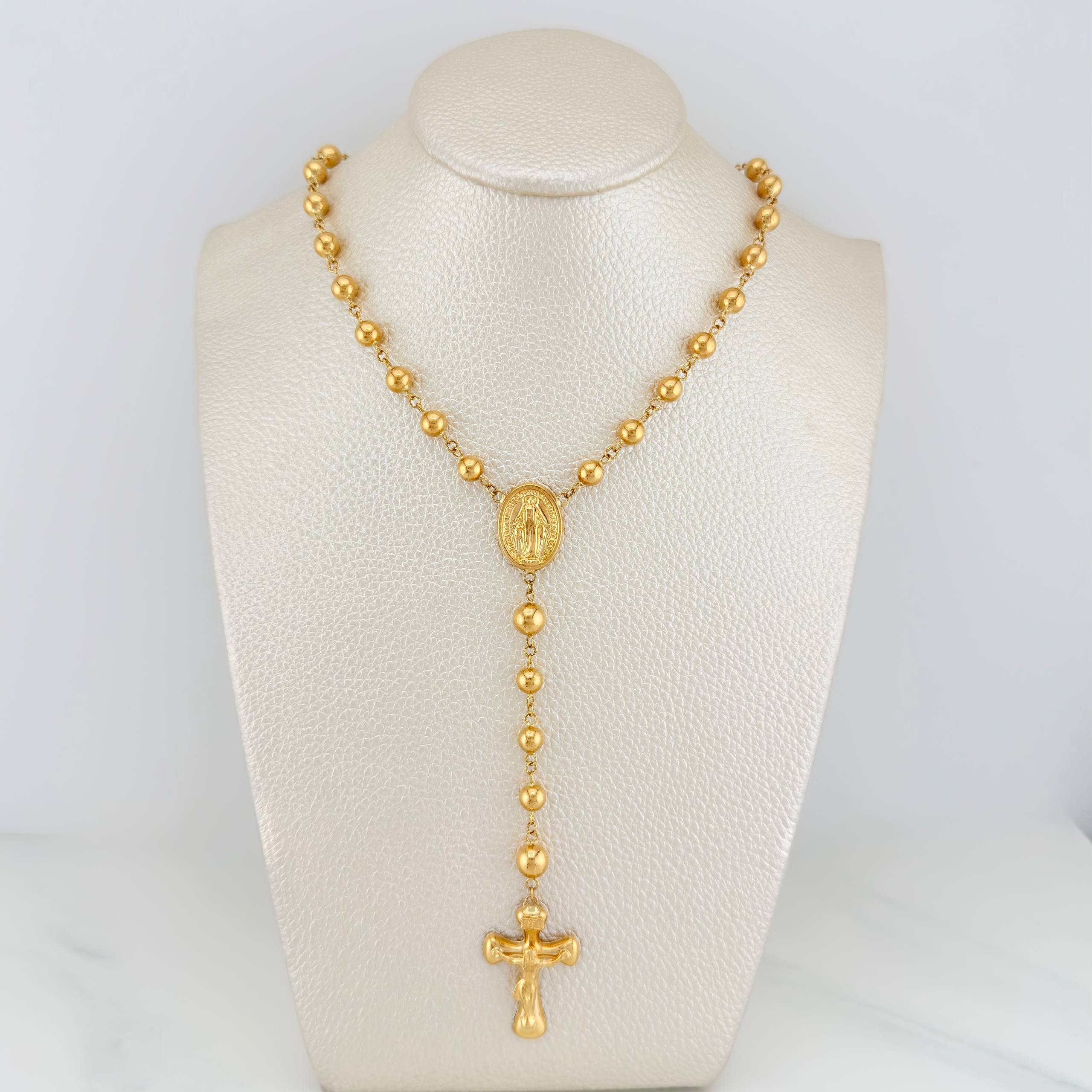 Miraculous Virgin Rosary 13.2 g / 15 3/4 in / 6mm-5 mm 18K Yellow Gold