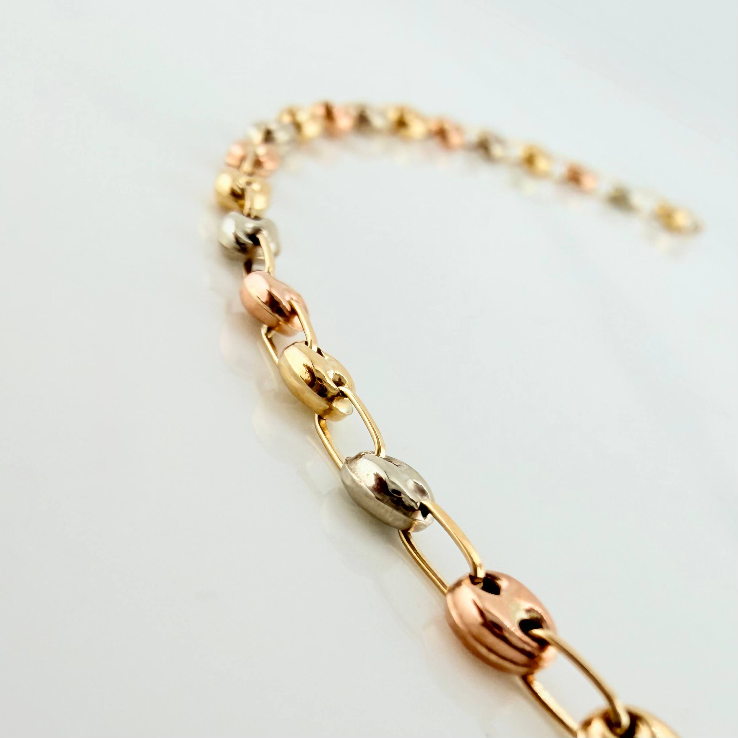 Anklet Gc 3.05 g / 11 in / 3 mm Three Golds 18K