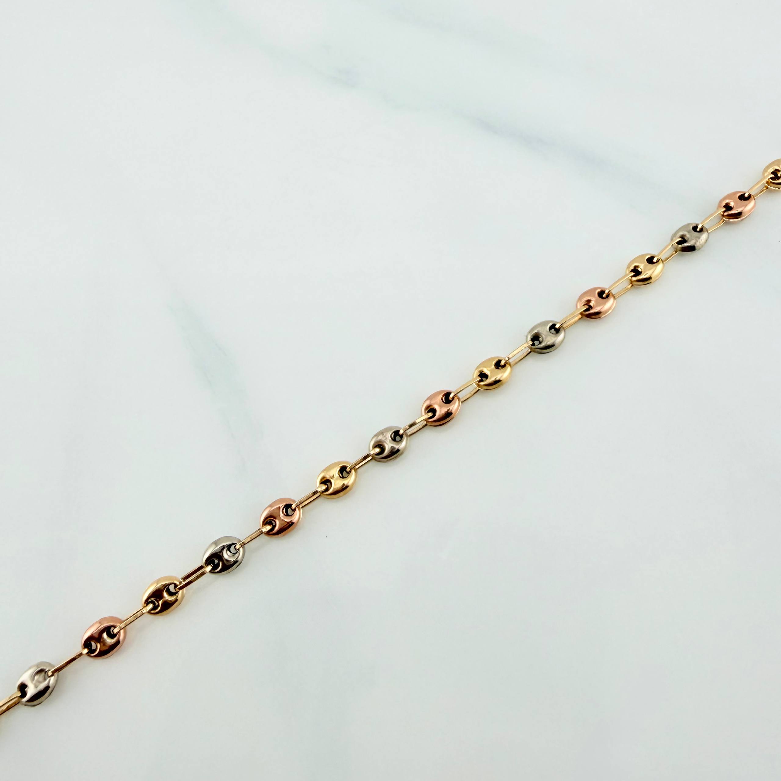 Anklet Gc 3.05 g / 11 in / 3 mm Three Golds 18K