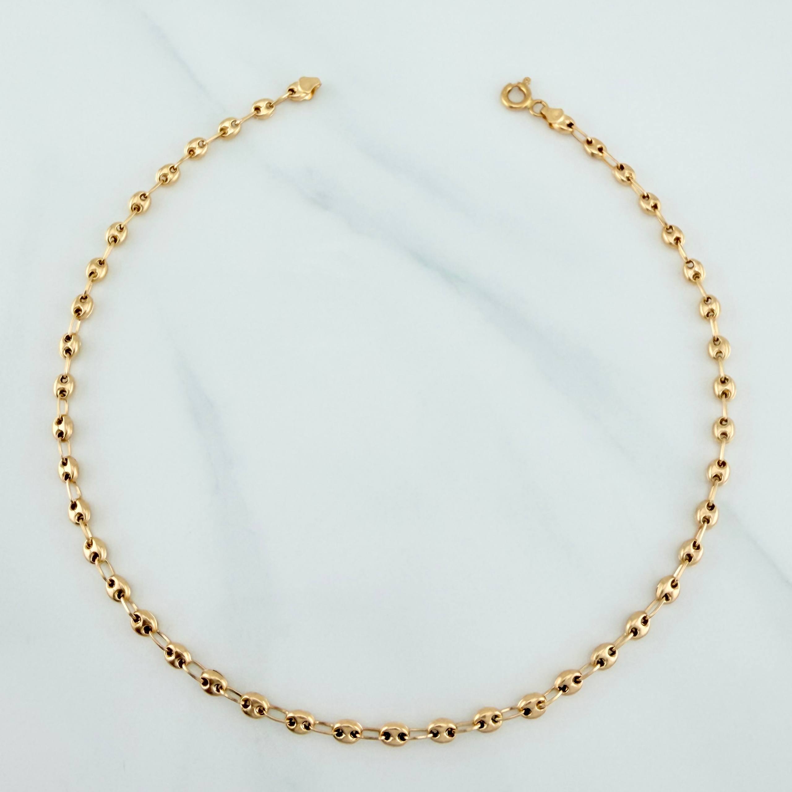18K Yellow Gold Anklet Gc 3.1 g / 10 1/4 in / 3.35 mm