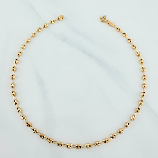18K Yellow Gold Anklet Gc 3.05 g / 10 1/2 in / 3 mm
