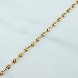 18K Yellow Gold Anklet Gc 3.1 g / 10 1/4 in / 3.35 mm