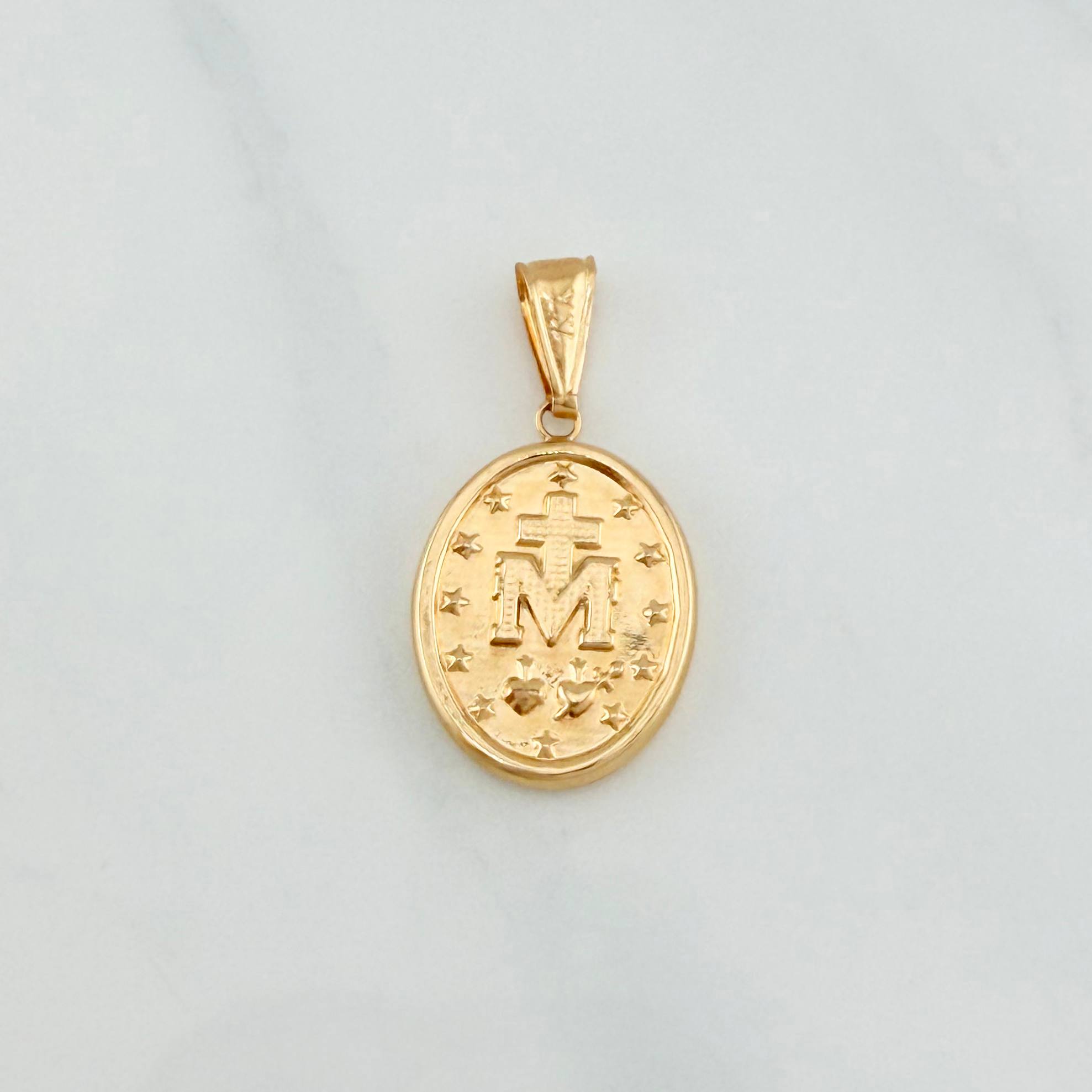 Pendant Miraculous Virgin 1.95 g / 1 1/4 in 18K Yellow Gold