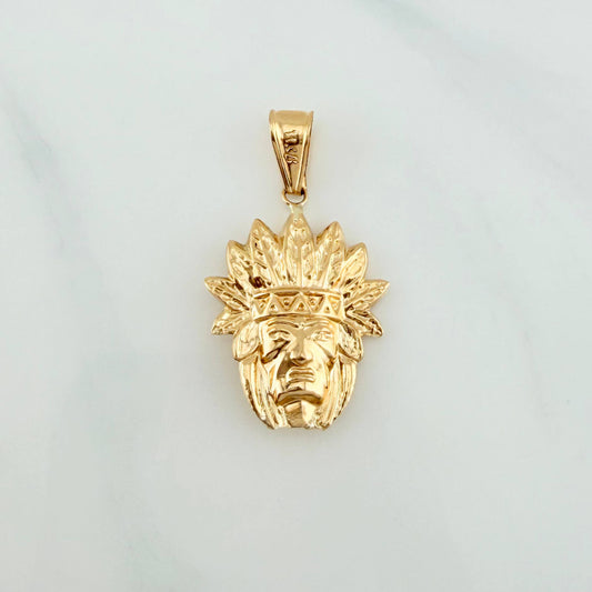 Dije Indio 1.95 g / 1 1/2 in Oro Amarillo 18K