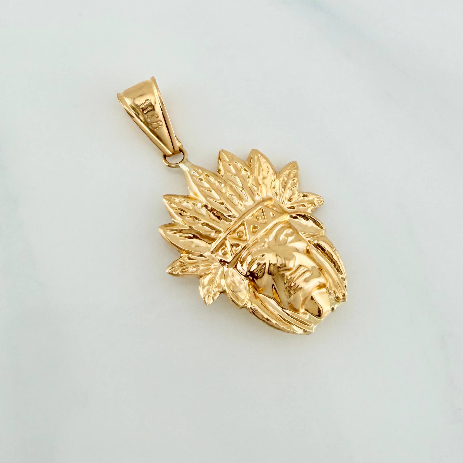 Pendant Indio 1.85 g / 1 1/2 in Yellow Gold 18K