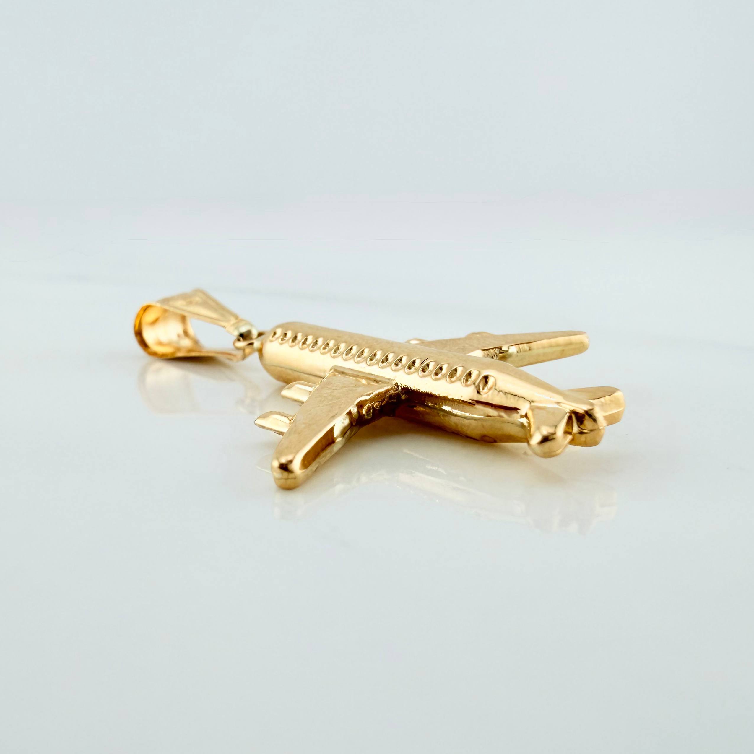 Pendant Airplane 1.6 g / 1 1/2 in Yellow Gold 18K