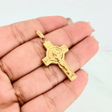 Pendant Cross Christ Saint Benedict 2 g / 1 1/2 in Yellow Gold 18K