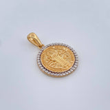 Dije San Benito 2.65gr / 1 in / Dos Oros Amarillo Blanco 18K %