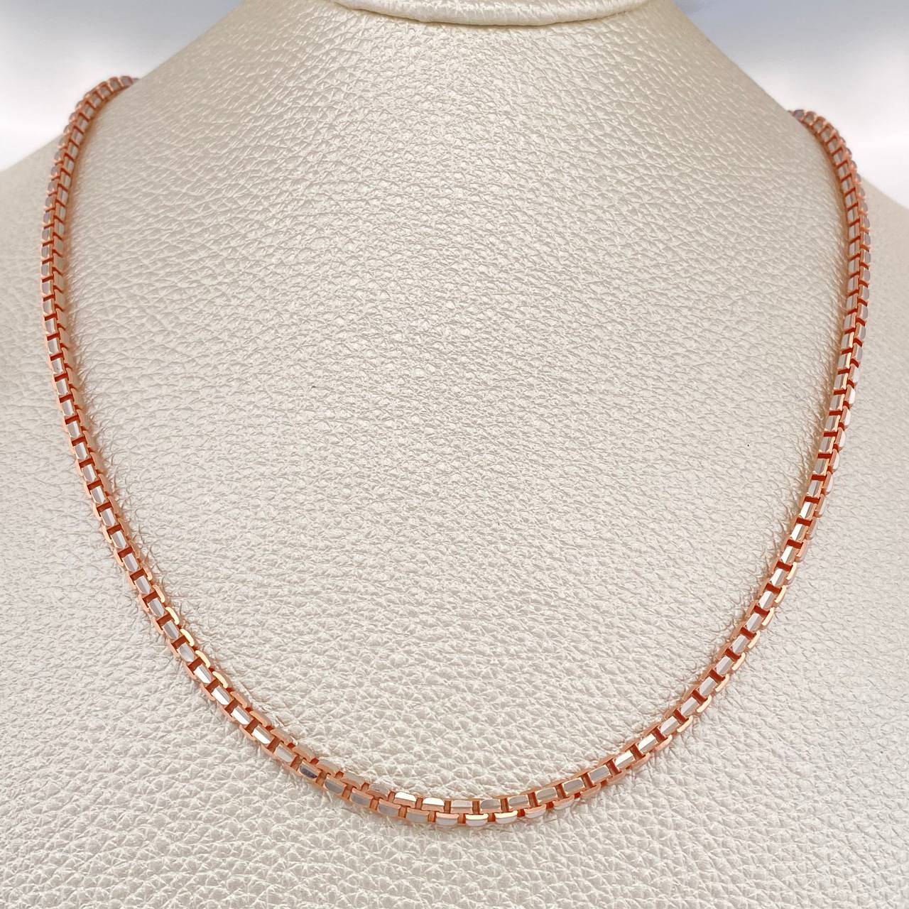 Cadena Veneciana 28.7gr / 23 3/4 in / 2.7mm Dos Oros Blanco Rosa +3 18K $