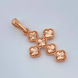 Dije Cruz Trebol 2.35gr / 1 1/4 in / Oro Rosa Nac.Esp. 18K %