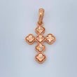 Dije Cruz Trebol 2.35gr / 1 1/4 in / Oro Rosa Nac.Esp. 18K %