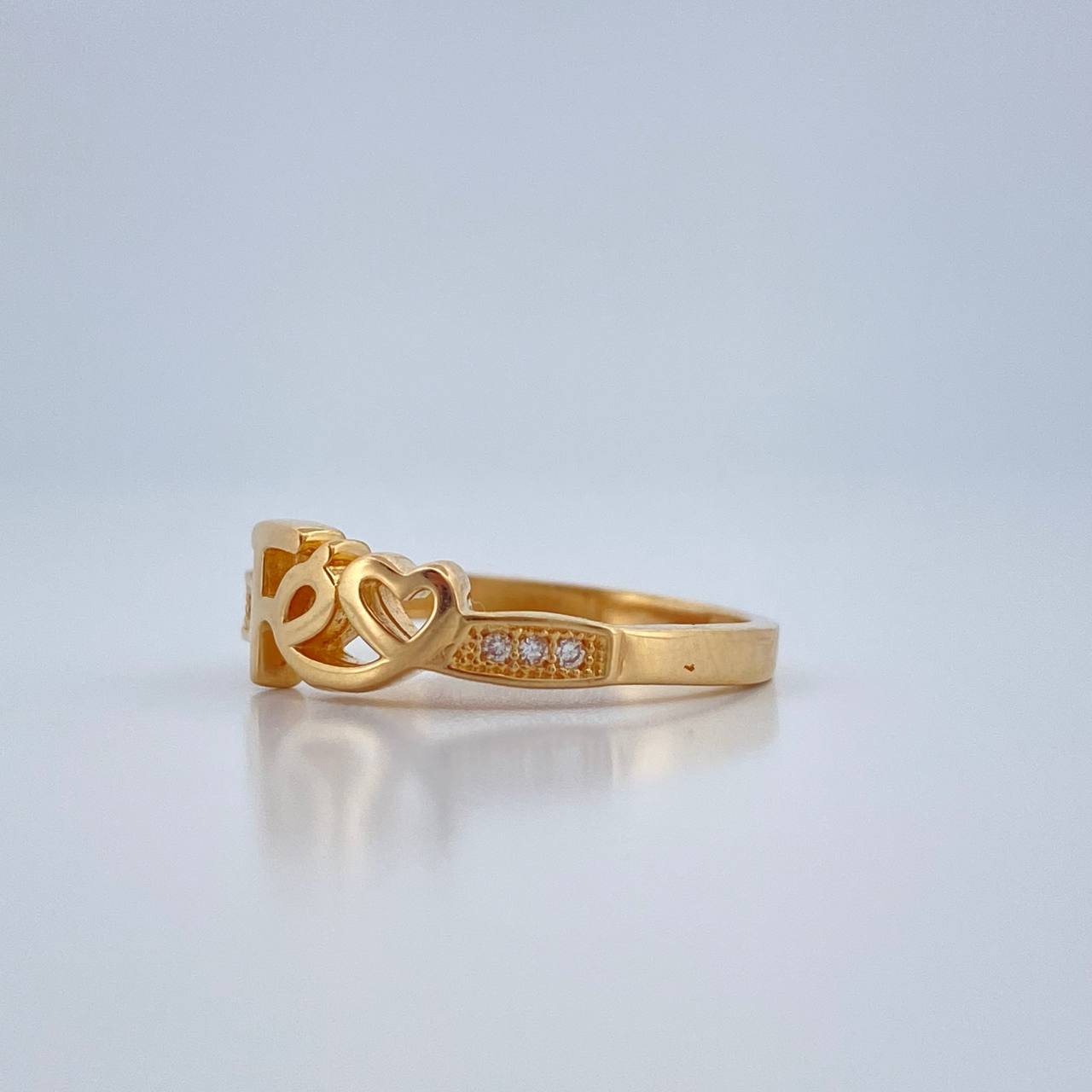 Heart Faith Ring 2.1gr / T6 / 18K Yellow Gold %