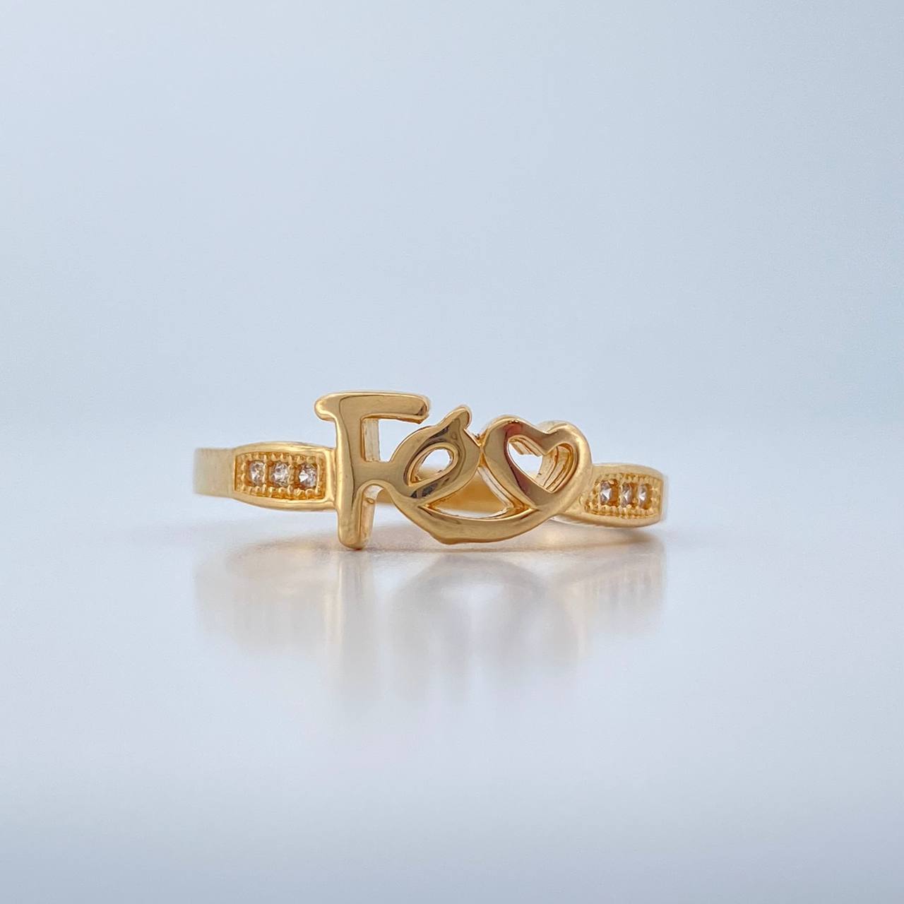 Heart Faith Ring 2.1gr / T6 / 18K Yellow Gold %
