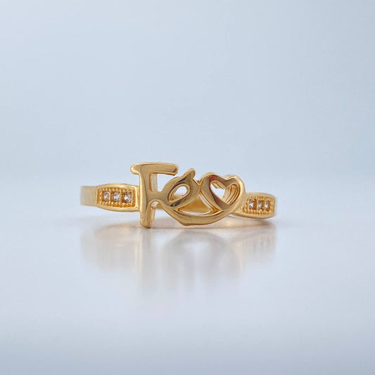 Heart Faith Ring 2.1gr / T6 / 18K Yellow Gold %
