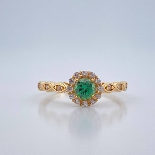 Halo Eyes Ring 1.75gr / T6 / 18K Yellow Gold %