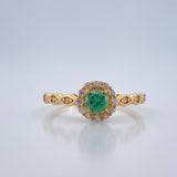 Halo Eyes Ring 1.75gr / T6 / 18K Yellow Gold %