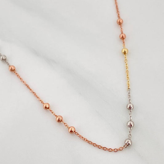 Cadena Aro Seguido Bolas 1.95 g / 19 3/4 in / 1.5 mm Tres Oros 18K