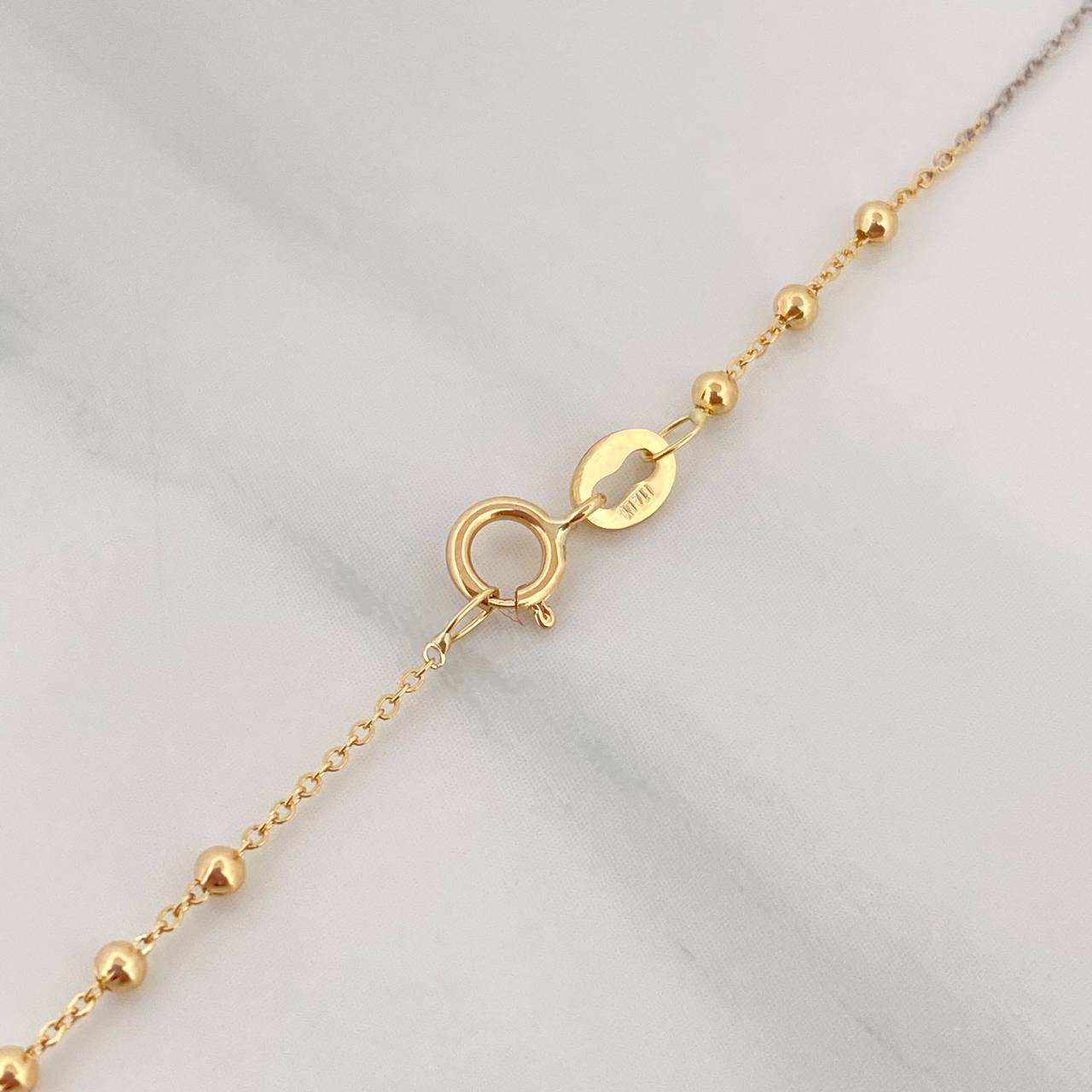 Cadena Aro Seguido Bolas 1.9 g / 19 3/4 in / 1.5 mm Tres Oros 18K