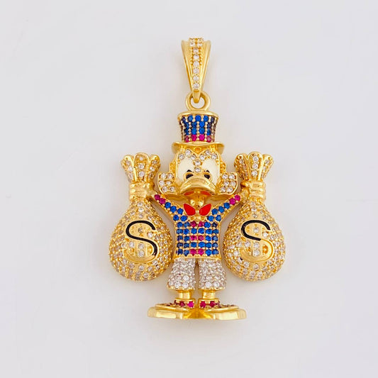 Dije Pato Bolsas Dinero 15.2g / 1 3/4 in Oro Amarillo 18K