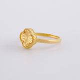 Clover Diamond Cut Ring 1.9g / T7 1/2 Yellow Gold 18K