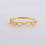 Interspersed Hearts Ring 1.3g / T6 Yellow Gold 18K