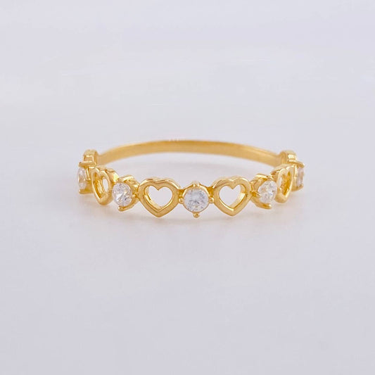 Interspersed Hearts Ring 1.25g / T6 Yellow Gold 18K