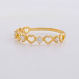 Interspersed Hearts Ring 1.3g / T6 Yellow Gold 18K