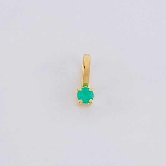 Dije Circulo Esmeralda 4pts 0.1g / 1/4 in Oro Amarillo 18K