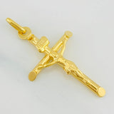 Pendant Cross Christ 1.55g / 1 1/4 in Yellow Gold 18K
