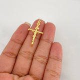 Pendant Cross Christ 1.55g / 1 1/4 in Yellow Gold 18K