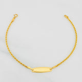 Pulso Lazo Placa 1.1g / 6 3/4 in / 1.7mm Oro Amarillo 18K