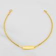 Rope Bracelet with Oval Plate 1.1g / 7 in / 1.6mm Yellow Gold 18K