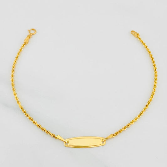 Pulso Lazo Placa 1.1g / 7 in / 1.5mm Oro Amarillo 18K
