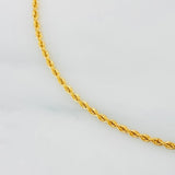 Rope Bracelet with Oval Plate 1.1g / 7 in / 1.6mm Yellow Gold 18K