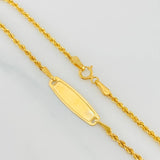 Rope Bracelet Plate 1.1g / 7 in / 1.5mm Yellow Gold 18K