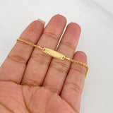 Rope Bracelet Plate 1.1g / 7 in / 1.5mm Yellow Gold 18K