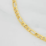 Pulso Figaro Placa 3.05g / 7 1/4 in / 3.3mm Oro Amarillo 18K